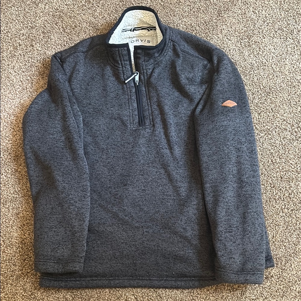 Large Orvis Men's Gray Sweater
